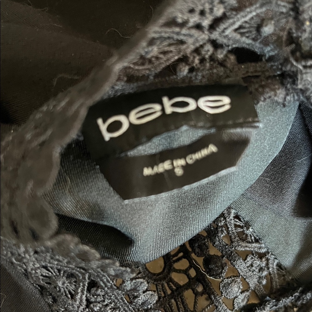 Bebe Black Lace Detail Romper NWT - Picture 5 of 6